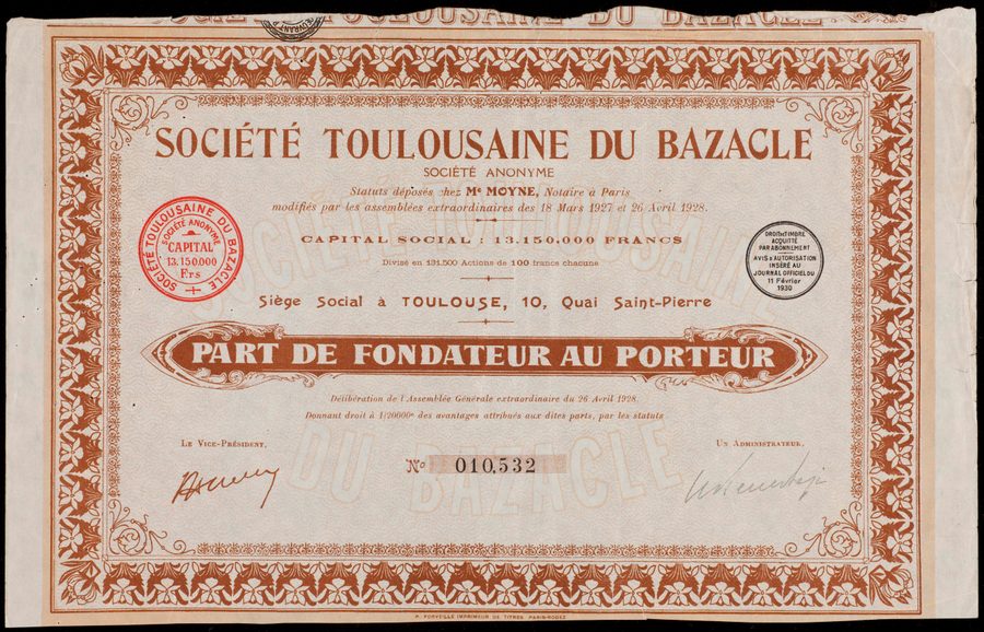 Société Toulousaine du Bazacle share